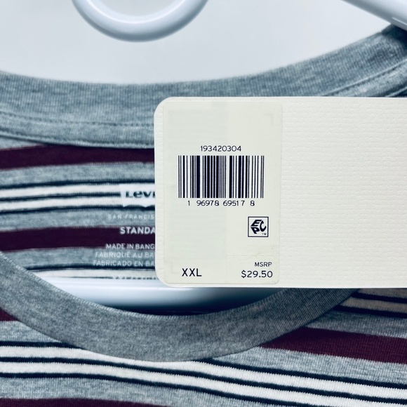 Levi’s Men’s Standard Fit Striped The Pocket Tee T-Shirt Multicolor Size XXL New - Picture 7 of 10